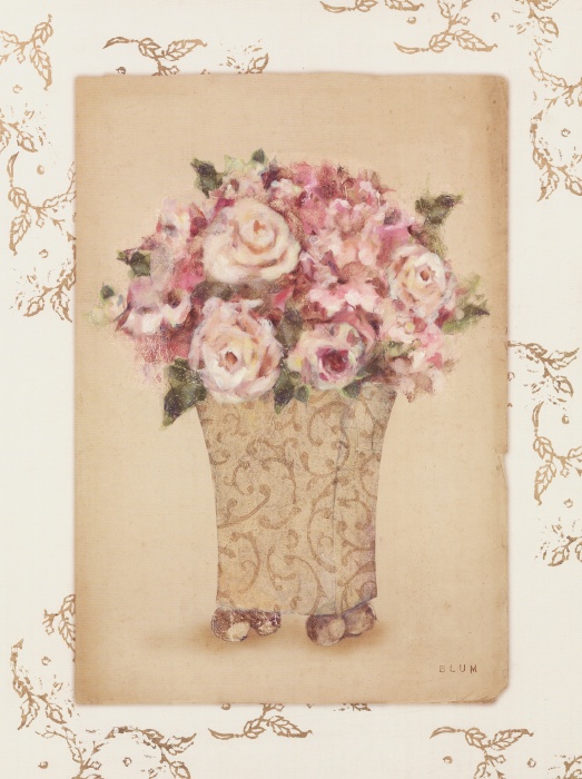 Cheri Blum Roses in a Painted Vase I